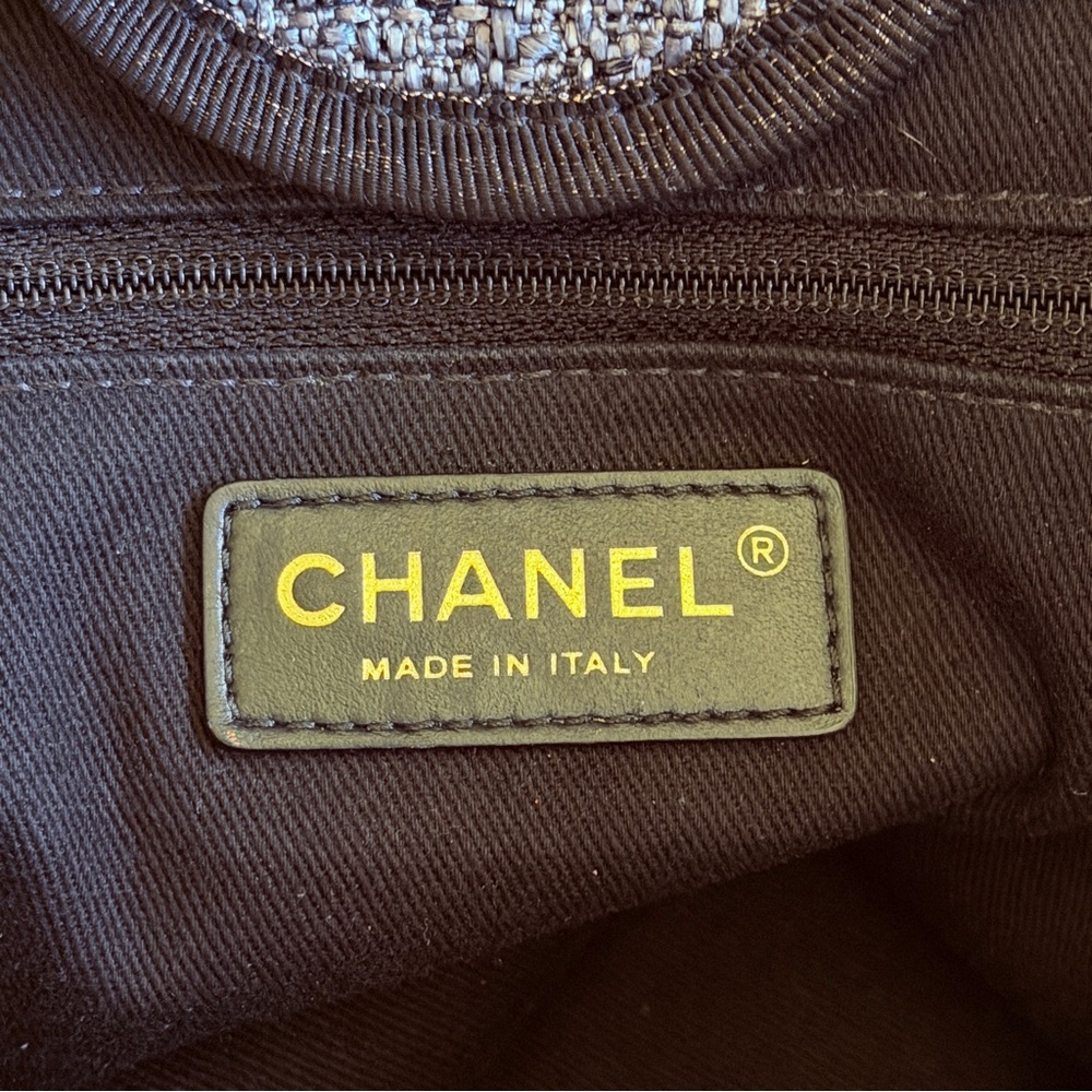 🖤CHANEL🖤Toile Lurex Glitter Deauville Large Tote - Picture 10 of 15